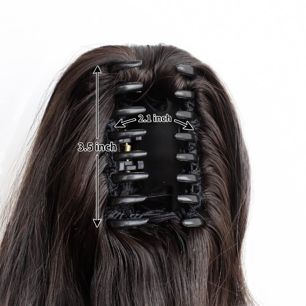 Pony Tail Hair Extainson, Ponytail Extension Claw Clip in Hair Extensions Ponytail 20" Wavy Ponytail Wig Curly Synthetic Fake Hair