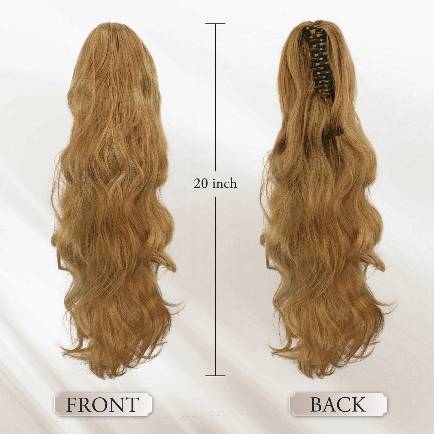 Pony Tail Hair Extainson, Ponytail Extension Claw Clip in Hair Extensions Ponytail 20" Wavy Ponytail Wig Curly Synthetic Fake Hair