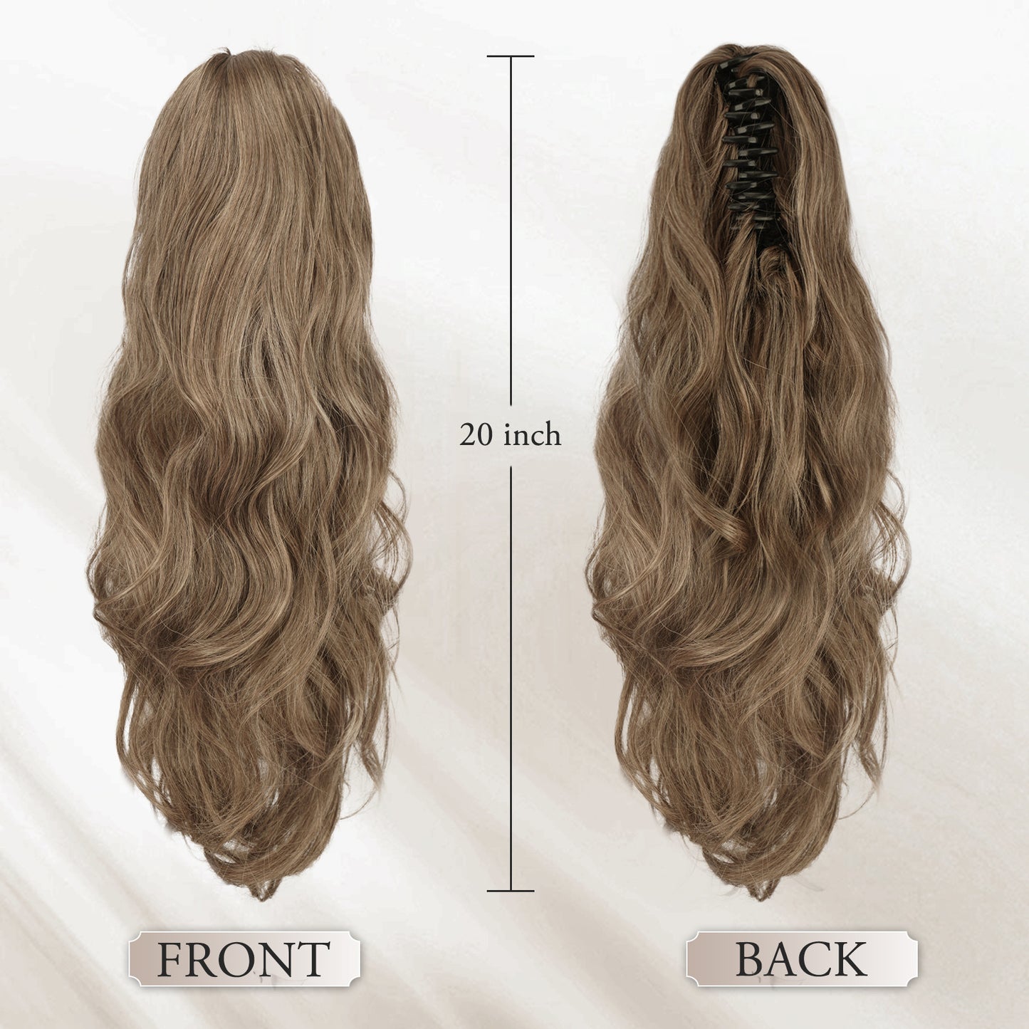 Pony Tail Hair Extainson, Ponytail Extension Claw Clip in Hair Extensions Ponytail 20" Wavy Ponytail Wig Curly Synthetic Fake Hair