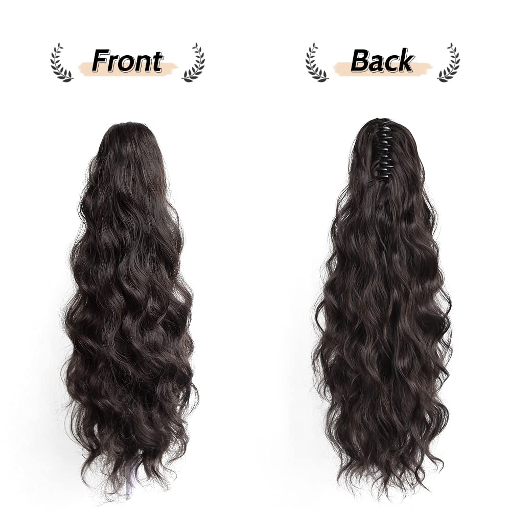 Pony Tail Hair Extainson, Ponytail Extension Claw Clip in Hair Extensions Ponytail 20" Wavy Ponytail Wig Curly Synthetic Fake Hair