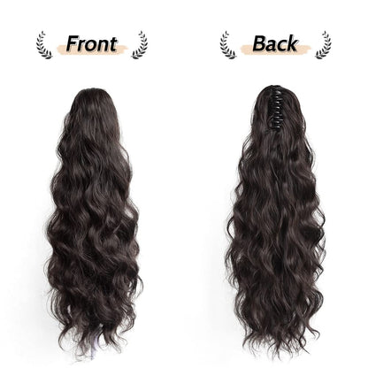 Pony Tail Hair Extainson, Ponytail Extension Claw Clip in Hair Extensions Ponytail 20" Wavy Ponytail Wig Curly Synthetic Fake Hair