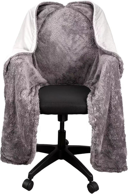 The Original Office Chair Blanket; Cozy Comfy Office Desk Chair Wrap Attaches for Convenient Heat and Hands-Free. Stay Warm In The Winter or Summer. Sherpa Fur Lining