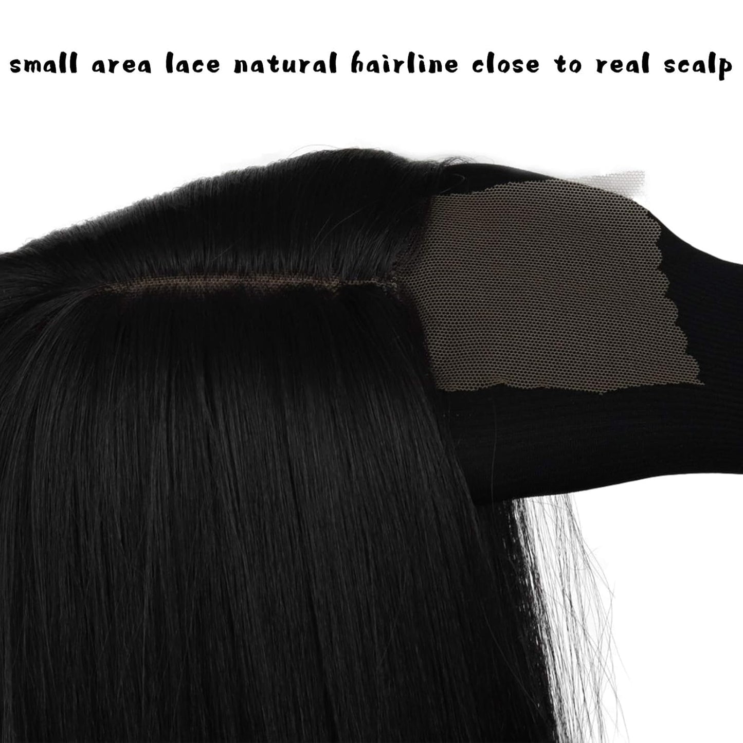 Long Straight Black Wigs for Women, Synthetic Black Straight Wig, Looking Natural Black Long Hair Wigs 30 inch