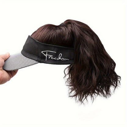 Chic Curly Wave Ponytail Baseball Cap Wig - Adjustable, Sporty Style For Women, 16 Inch