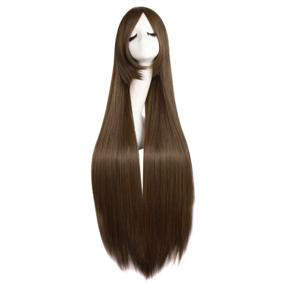 40 Inch / 100 cm Oblique Bangs Anime Costume Long Straight Cosplay Wig Party Wig (22 Colors)