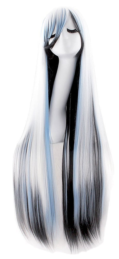 40 Inch / 100 cm Oblique Bangs Anime Costume Long Straight Cosplay Wig Party Wig (22 Colors)