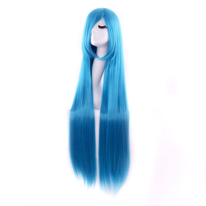 40 Inch / 100 cm Oblique Bangs Anime Costume Long Straight Cosplay Wig Party Wig (22 Colors)