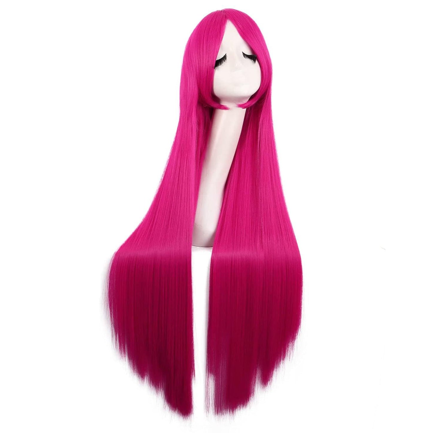 40 Inch / 100 cm Oblique Bangs Anime Costume Long Straight Cosplay Wig Party Wig (22 Colors)