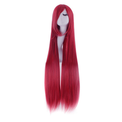 40 Inch / 100 cm Oblique Bangs Anime Costume Long Straight Cosplay Wig Party Wig (22 Colors)