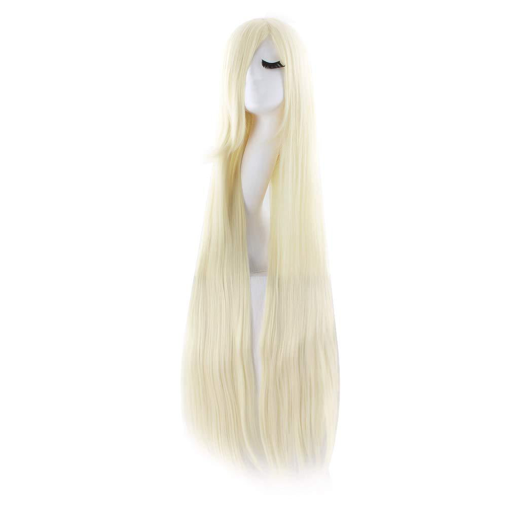 40 Inch / 100 cm Oblique Bangs Anime Costume Long Straight Cosplay Wig Party Wig (22 Colors)