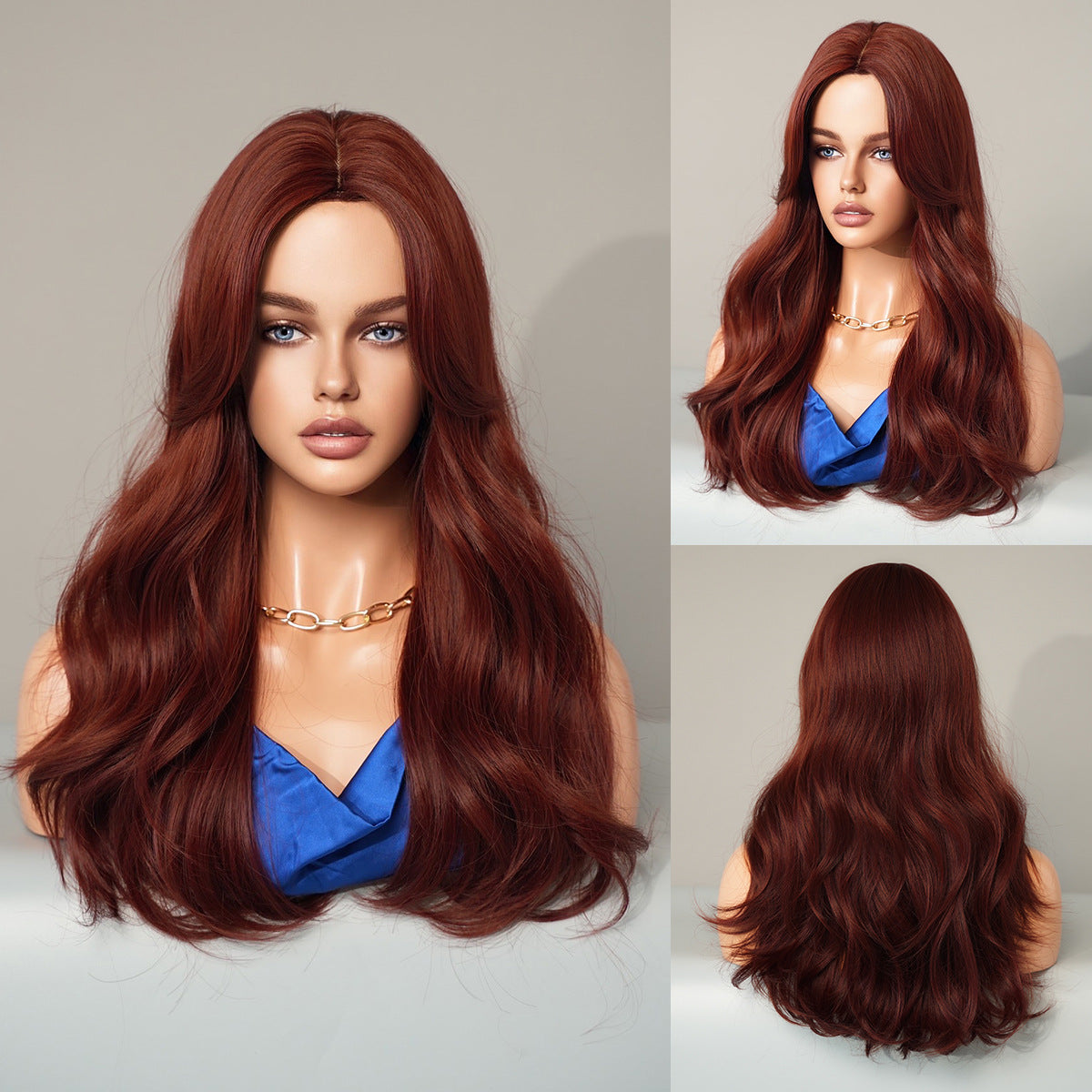 Diverse Styles Offered Women's Fashionable European & American Middle Part Ombre Long Curly Wig Set Big Waves Synthetic Wig for Daily Glamour & Fashionable Moments