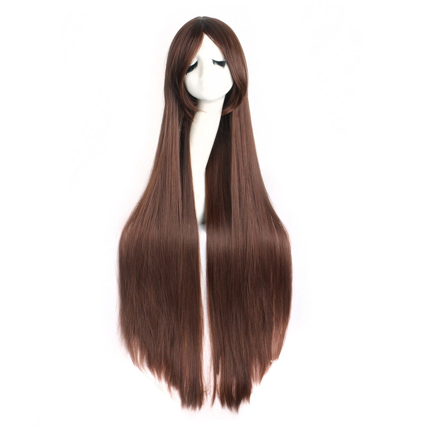 40 Inch / 100 cm Oblique Bangs Anime Costume Long Straight Cosplay Wig Party Wig (22 Colors)