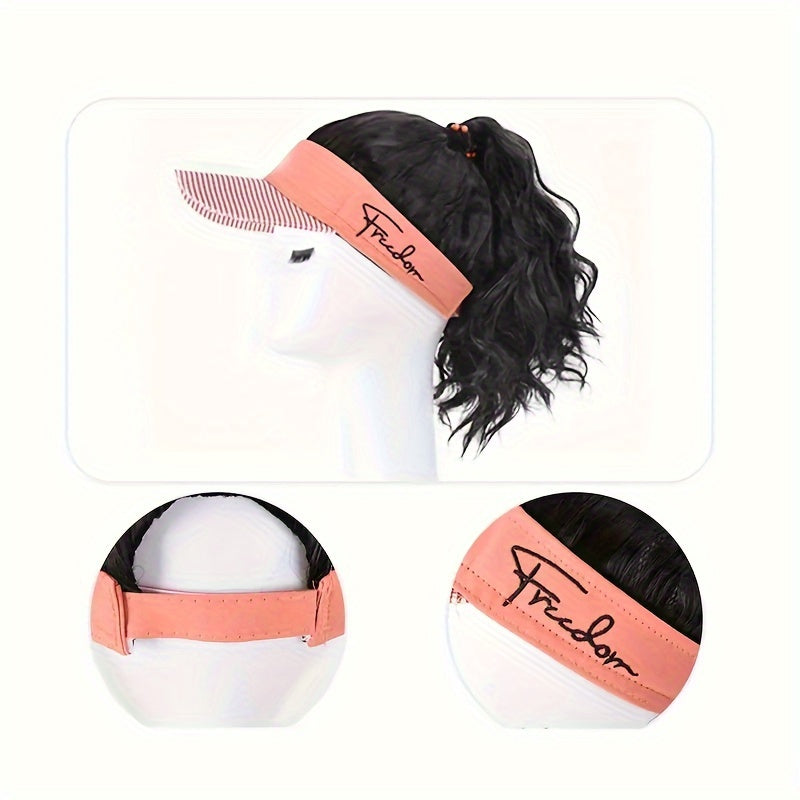 Chic Curly Wave Ponytail Baseball Cap Wig - Adjustable, Sporty Style For Women, 16 Inch