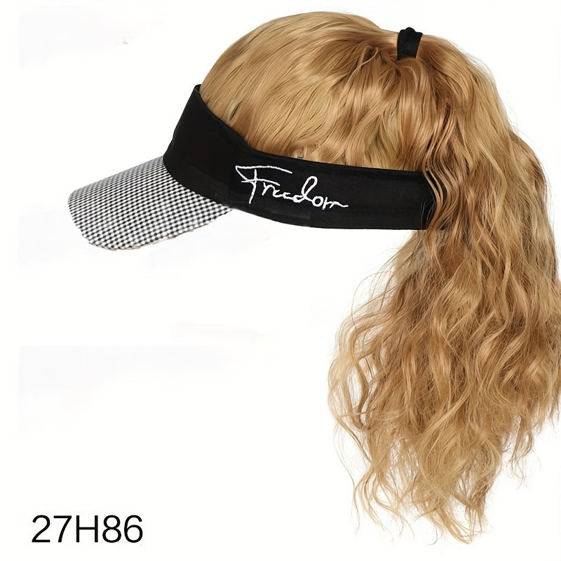 Chic Curly Wave Ponytail Baseball Cap Wig - Adjustable, Sporty Style For Women, 16 Inch